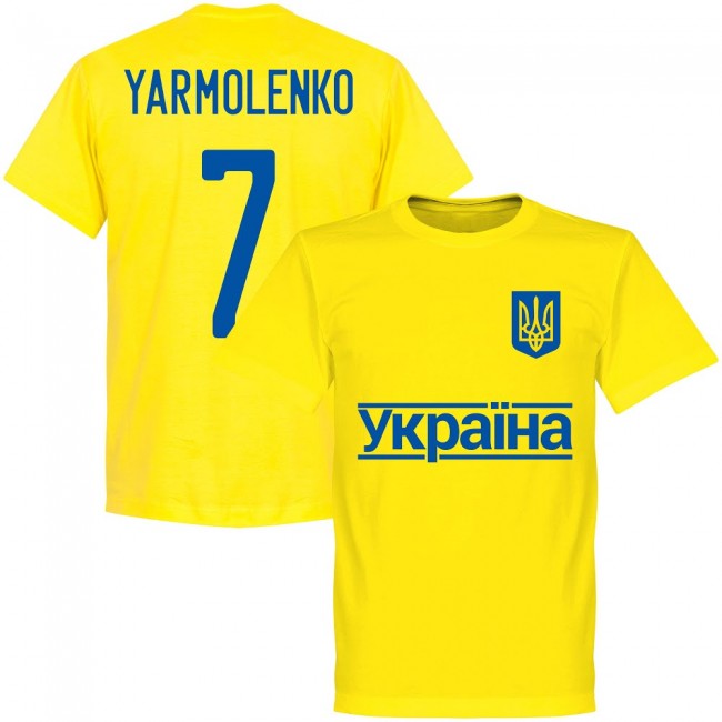 Ukraine Yarmolenko 7 2020 Team T-Shirt - Yellow