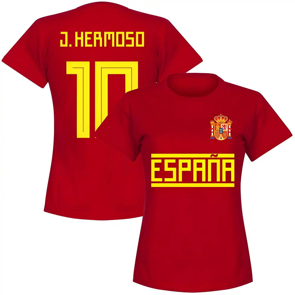 Spain Team Womens J.Hermoso 10 T-shirt - Red