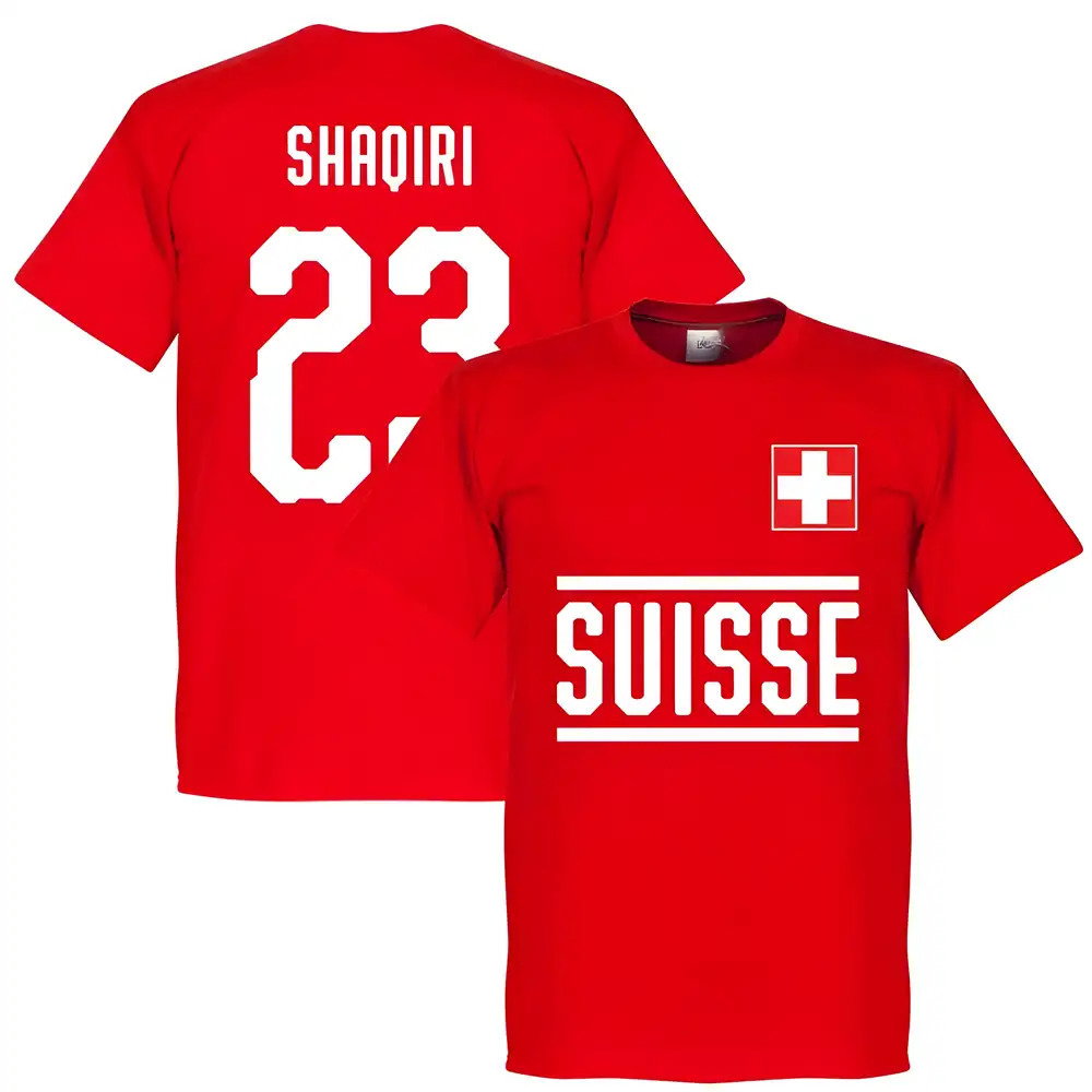 Switzerland Shaqiri 23 Team T-Shirt - Red