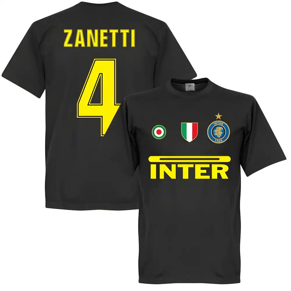 Inter Zanetti 4 Team T-Shirt - Black