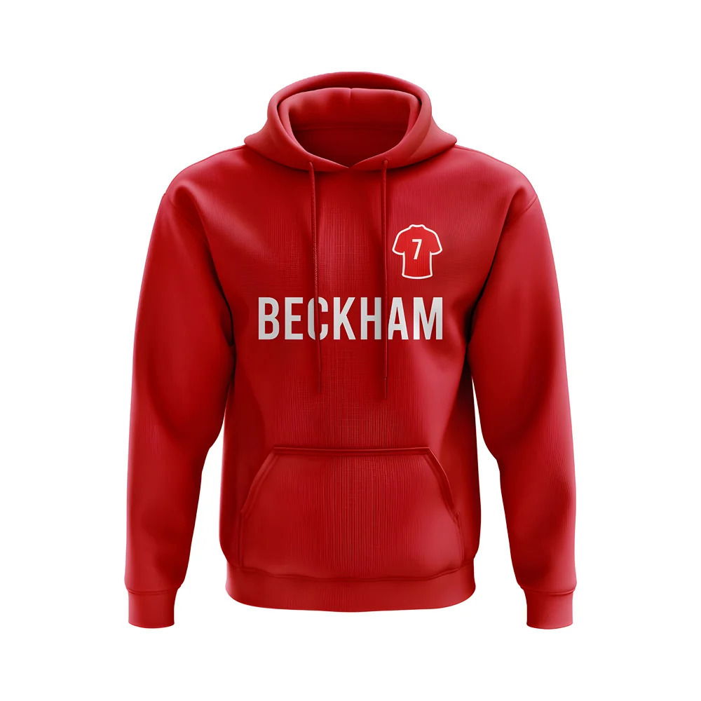David Beckham Man United Number Hoody (Red)