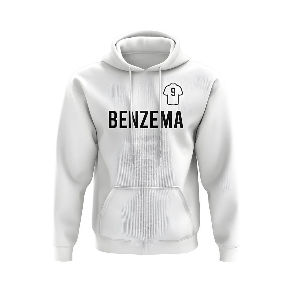 Karim Benzema Real Madrid Number Hoody (White)