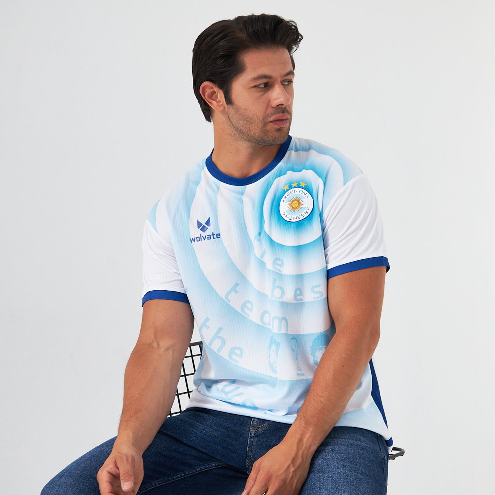 Argentina Legacy Football Jersey (Wolvate) Kids Short Sleeve