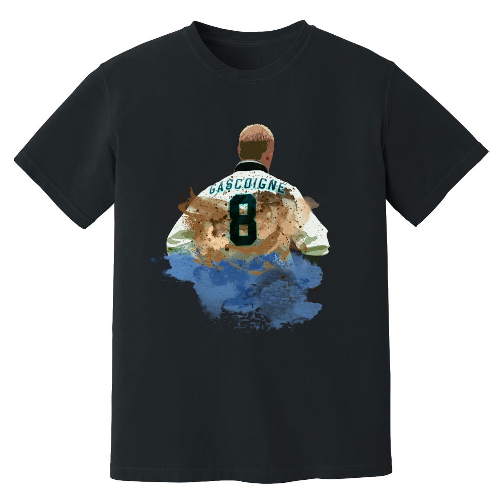 Paul Gascoigne England Art T-Shirt (Black)