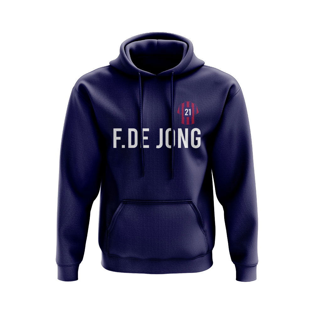 Frenkie De Jong Barcelona Number Hoody (Navy)