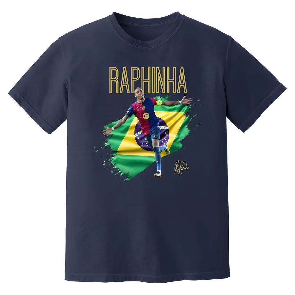 Raphinha Barcelona Celebration T-Shirt (Navy)