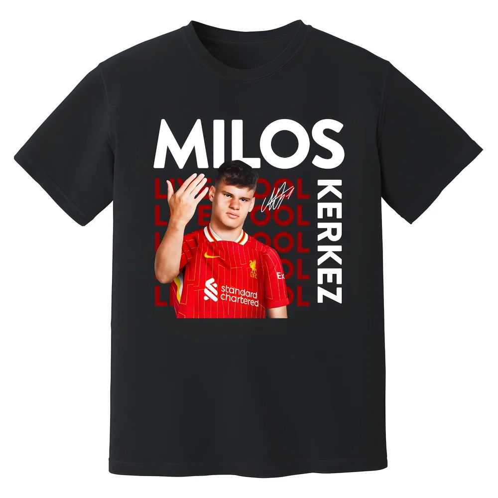 Milos Kerkez Liverpool New Signing T-Shirt (Black)