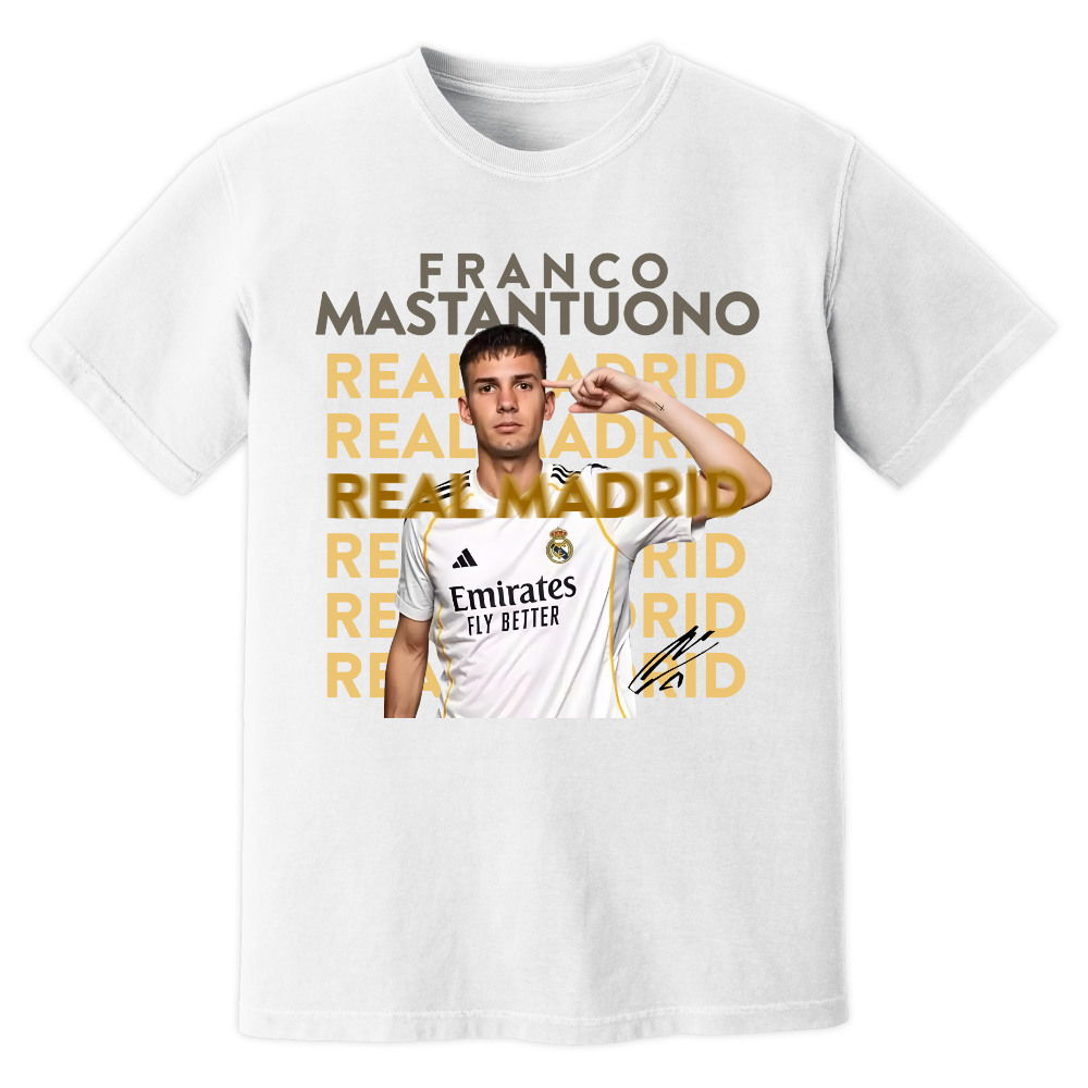 Franco Mastantuono Real Madrid New Signing T-Shirt (White)