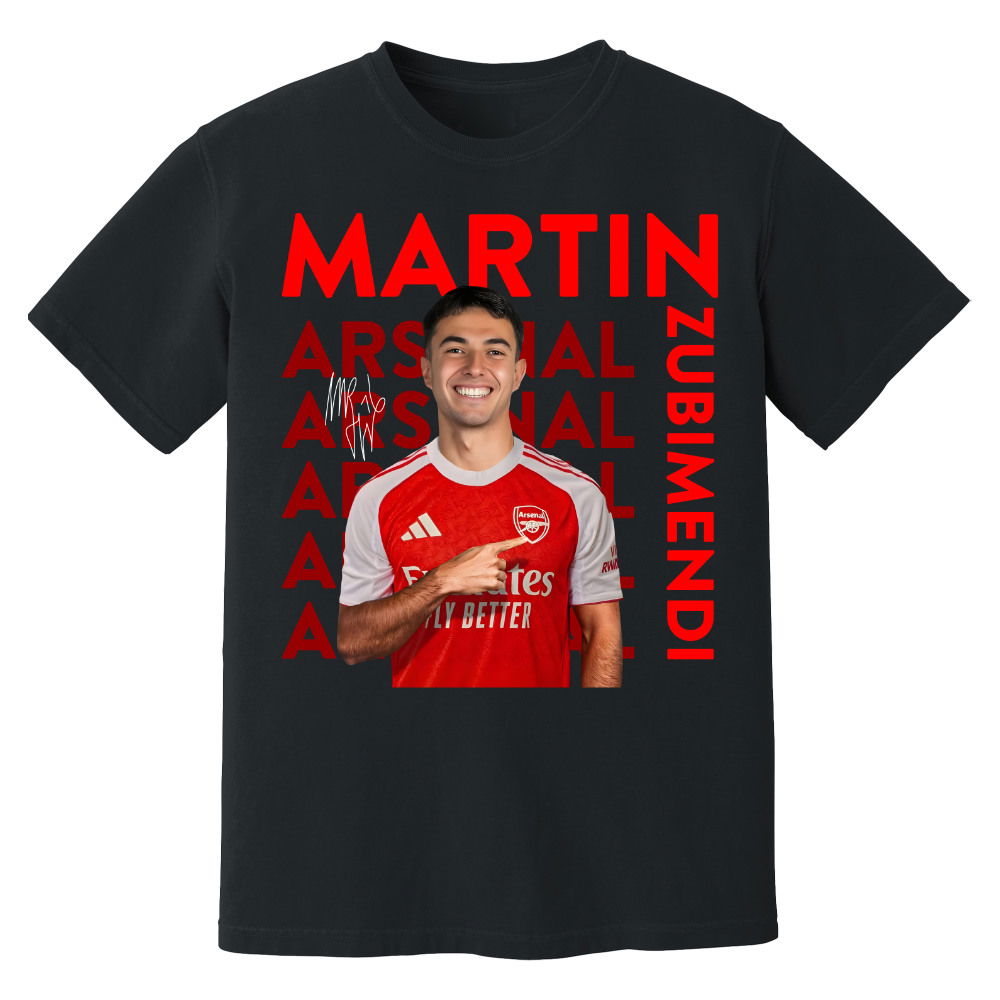 Martin Zubimendi Arsenal New Signing T-Shirt (Black)