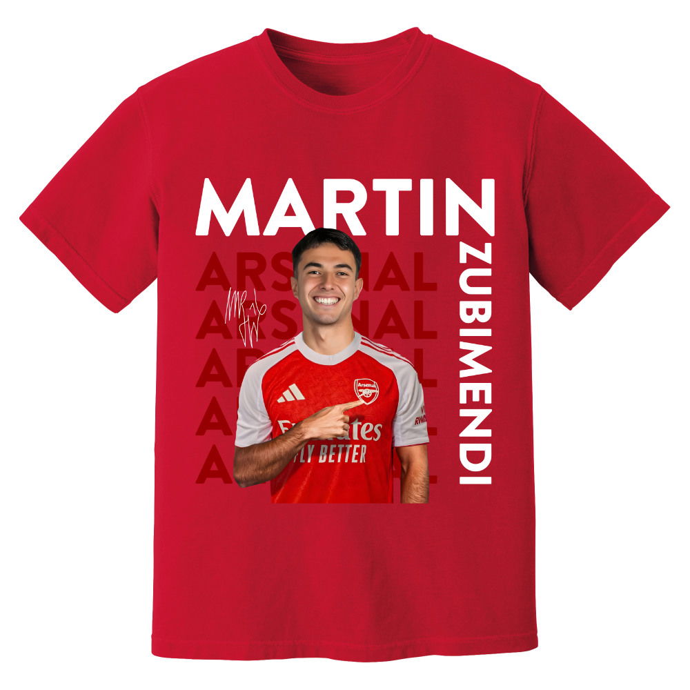 Martin Zubimendi Arsenal New Signing T-Shirt (Red)