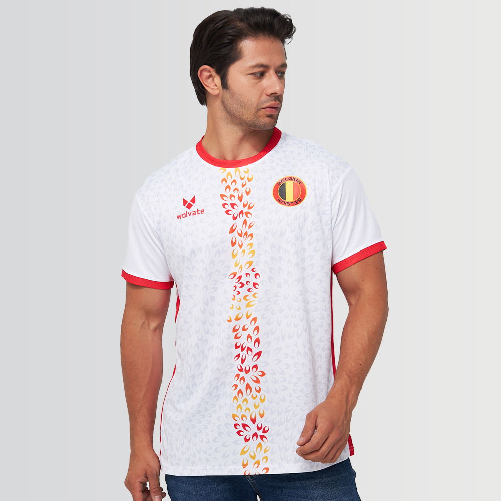 Belgium Legacy Football Jersey White (Wolvate) Adult Short Sleeve