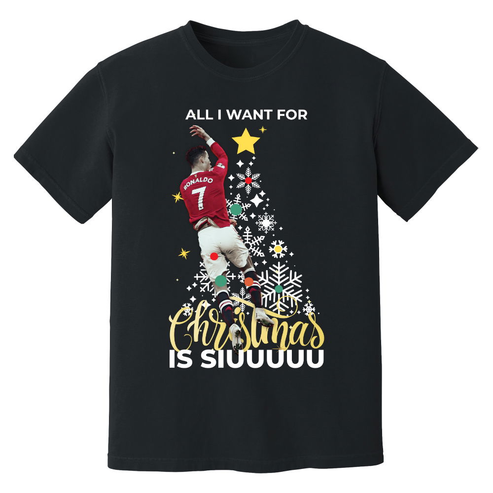 Cristiano Ronaldo Christmas T-Shirt (Black)