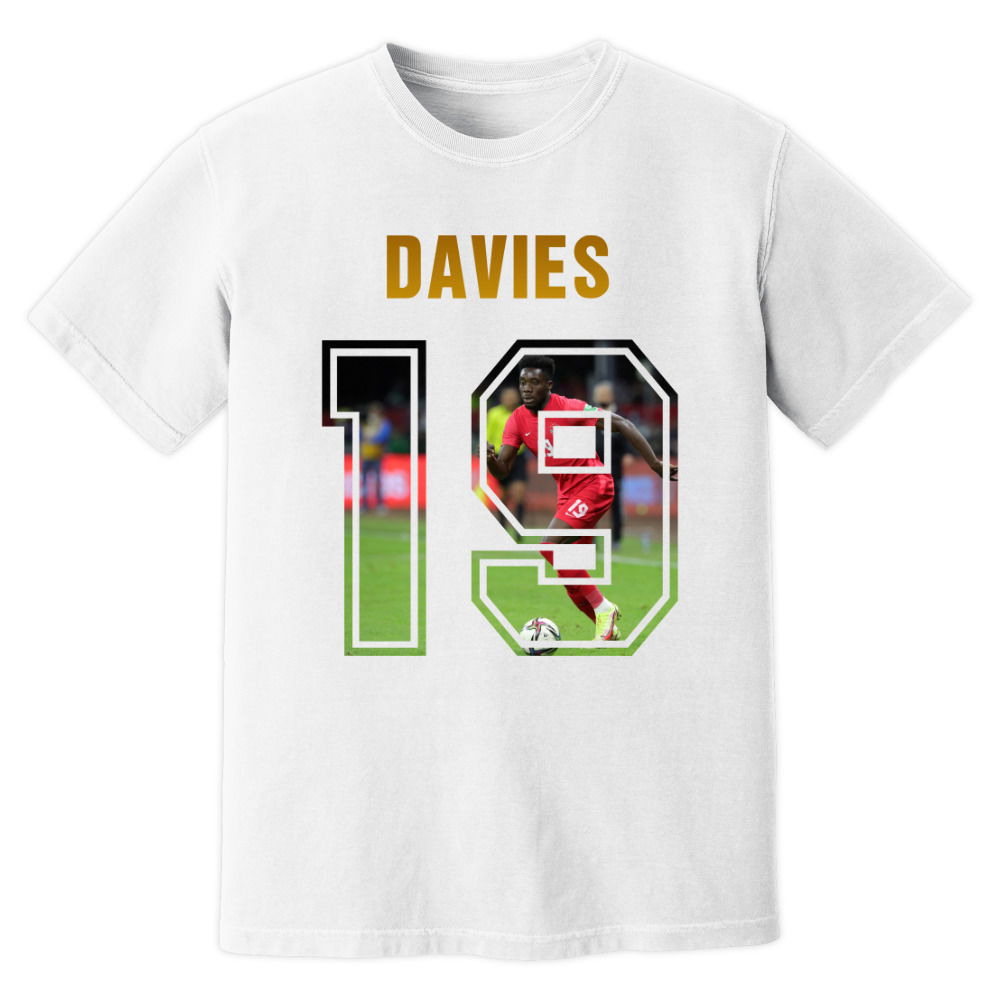 Alphonso Davies Canada Name And Number T-Shirt (White)