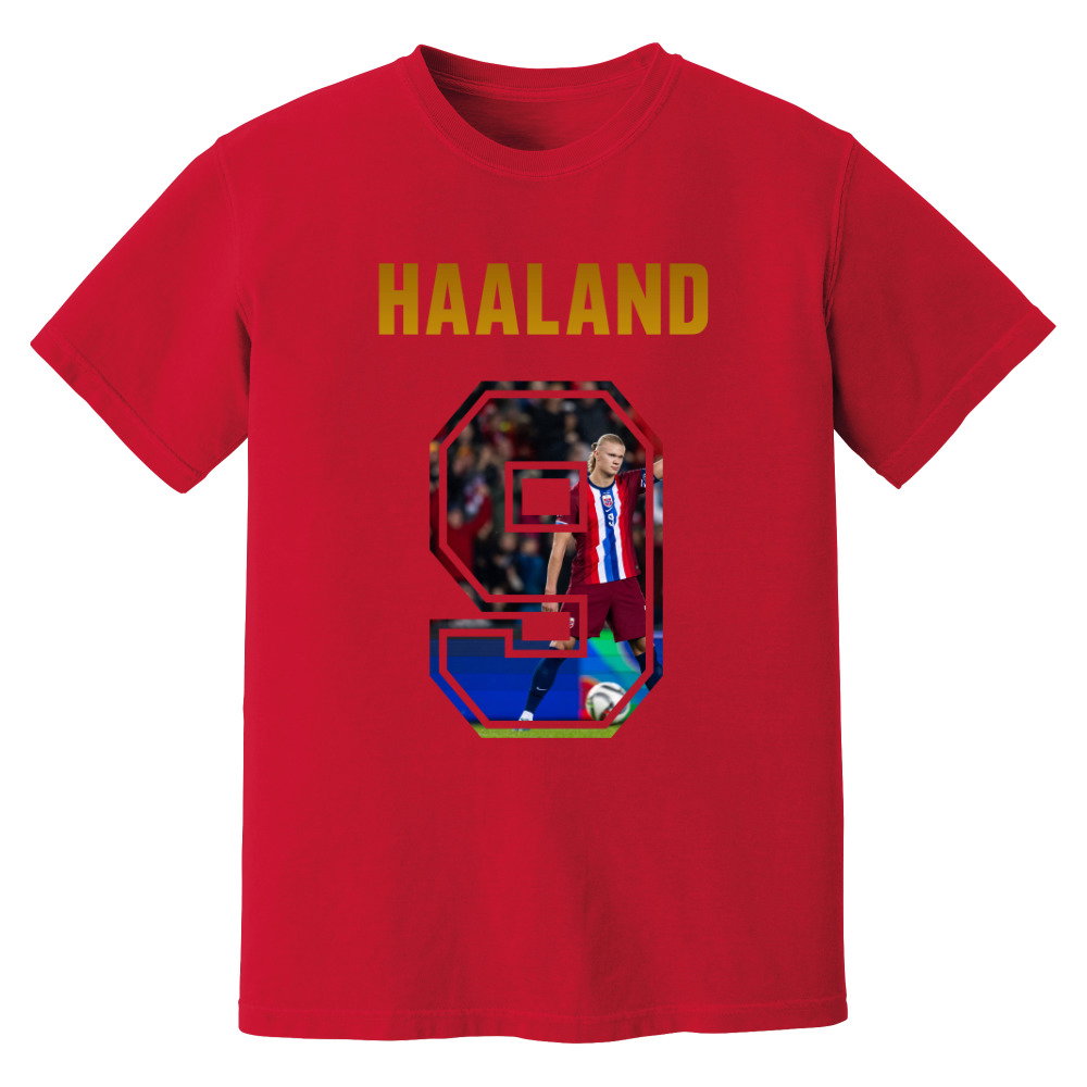 Erling Haaland Norway Name And Number T-Shirt (Red)