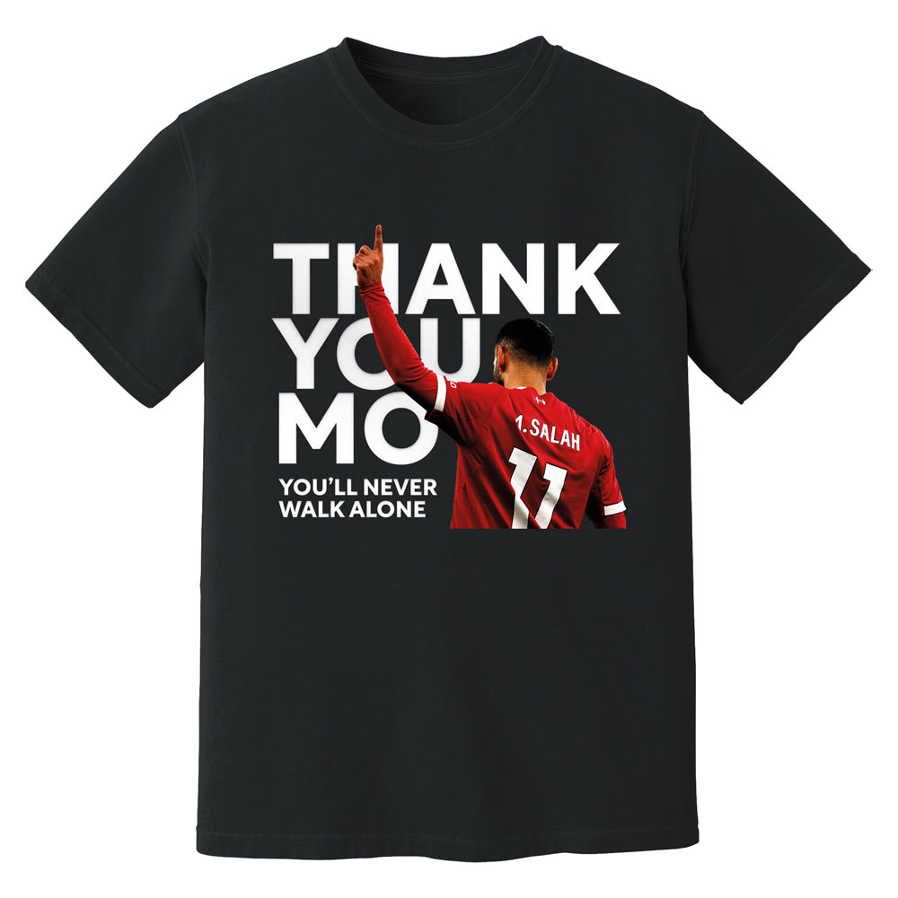 Mohamed Salah Liverpool Thank You Mo T-Shirt (Black)