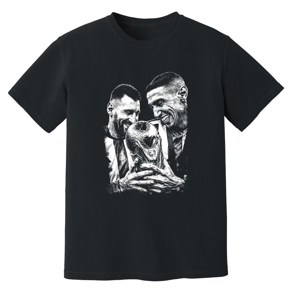 Messi & Di Maria Argentina World Cup Phantom Graphic Tee - Black
