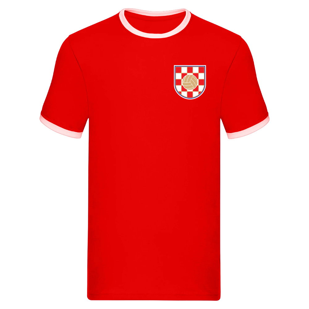 Croatia Logo Ringer Tee (Red)