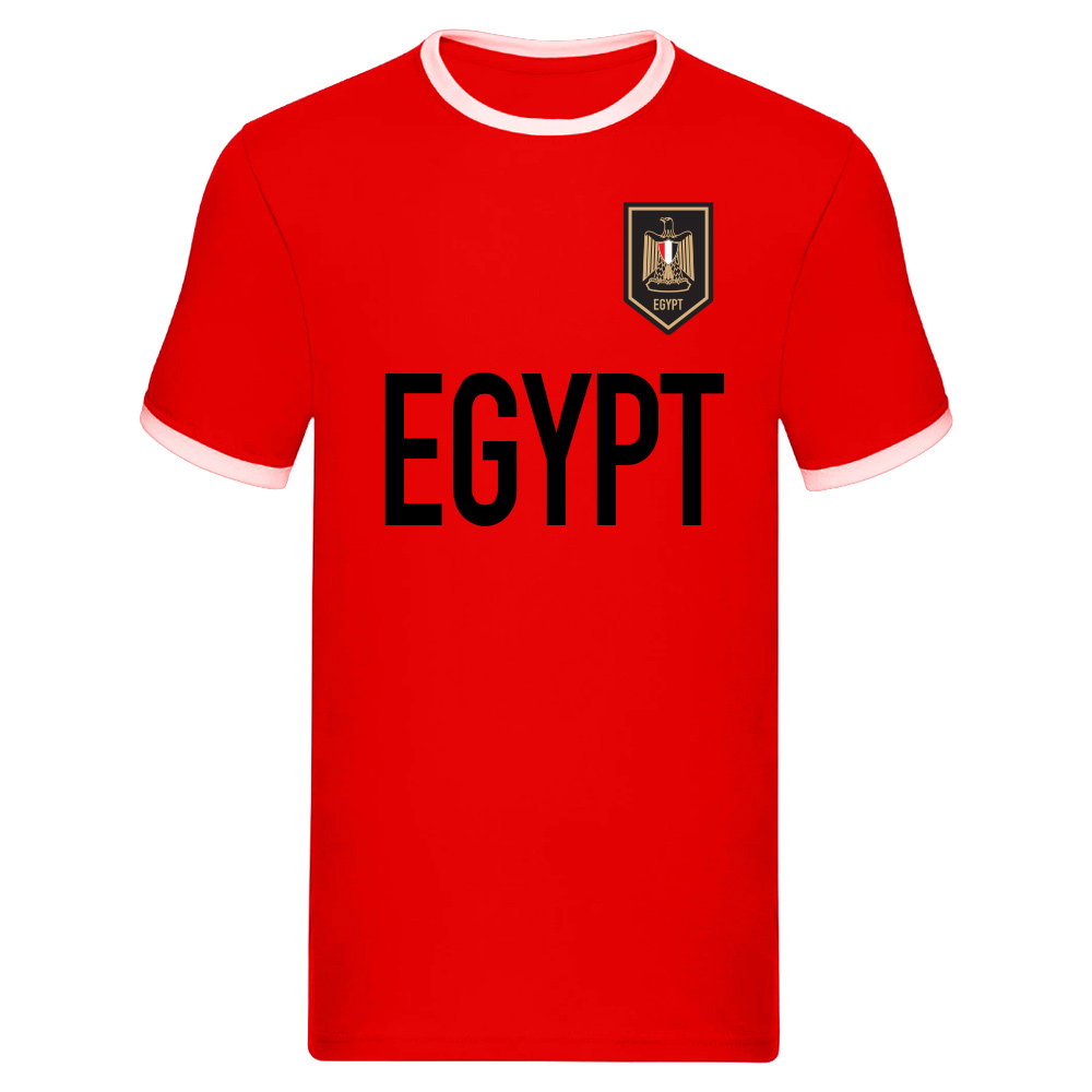 Egypt Logo & Text Ringer Tee (Red)
