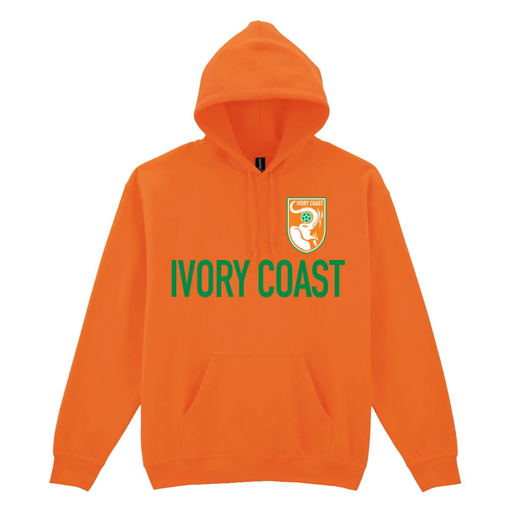 Ivory Coast Logo & Text Hoody (Orange)