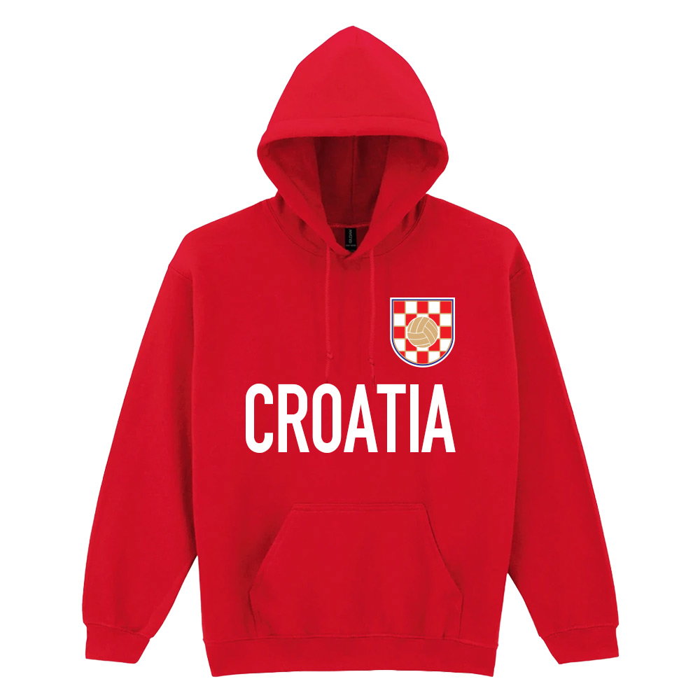 Croatia Logo & Text Hoody (Red)