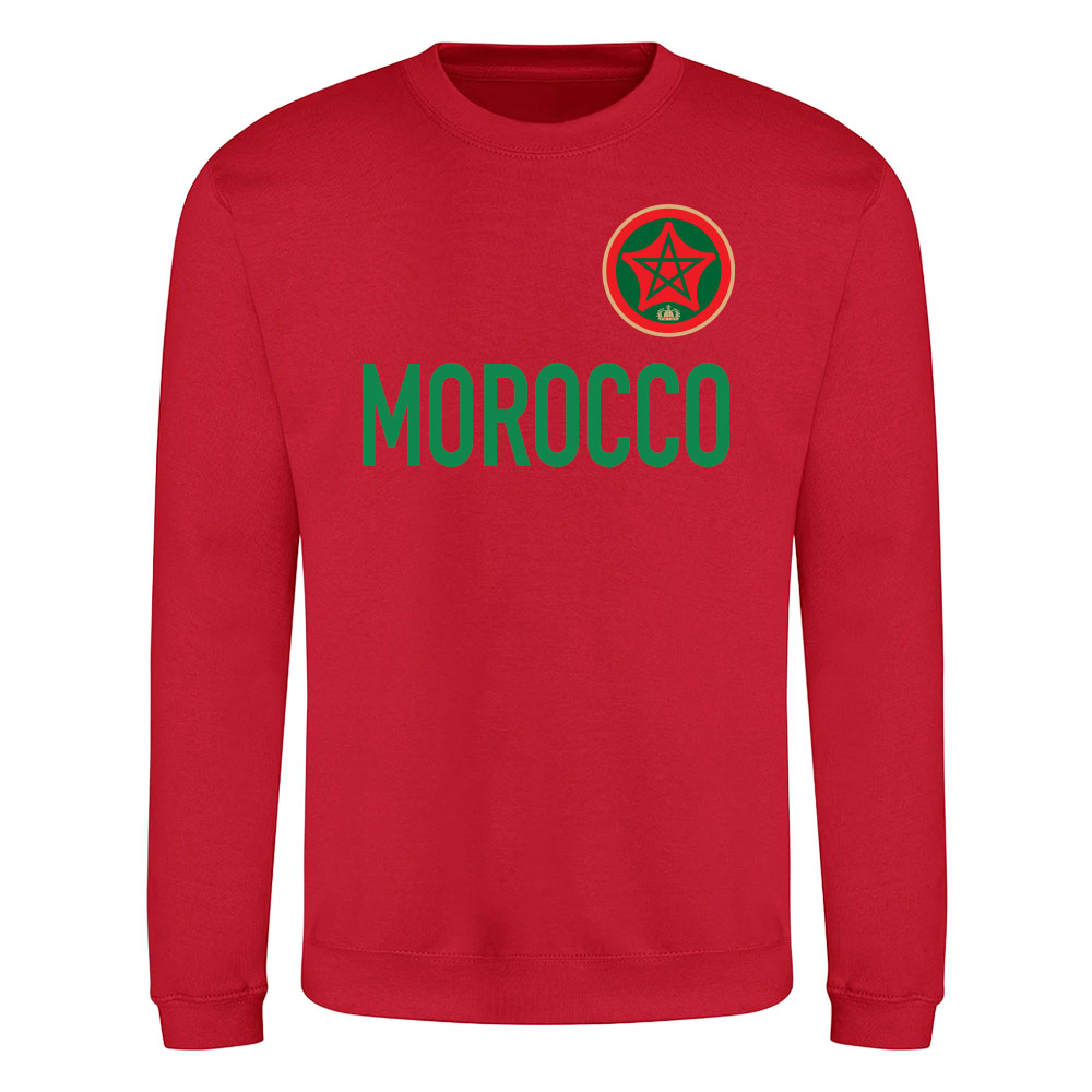 Morocco National Team Text Sweatshirt (Red)