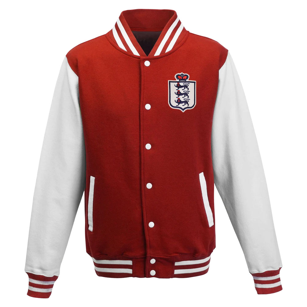 England National Team College Baseball Jacket (Red)