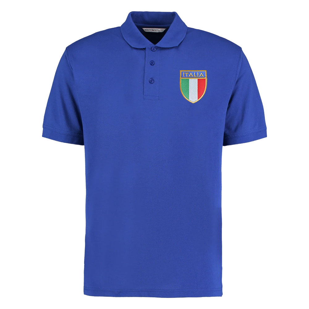 Italy National Team Embroidered Polo Shirt (Royal Blue)