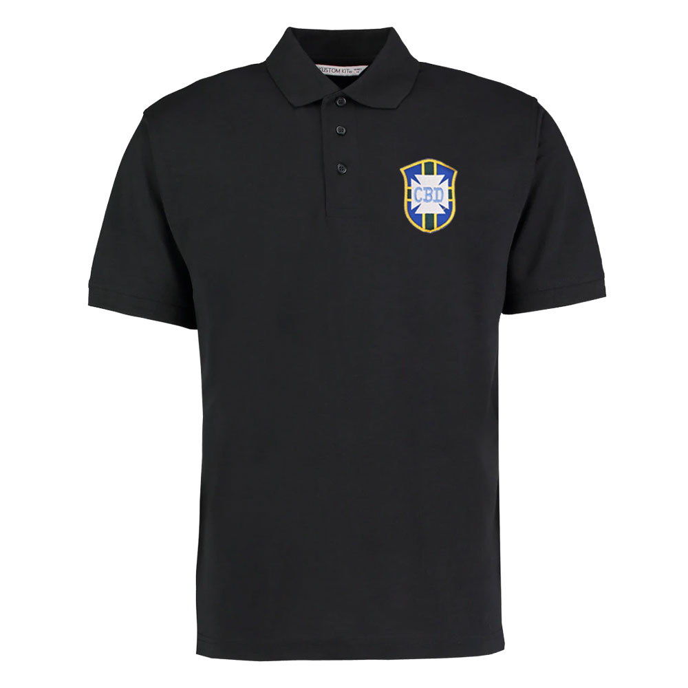 Brazil National Team Embroidered Polo Shirt (Black)