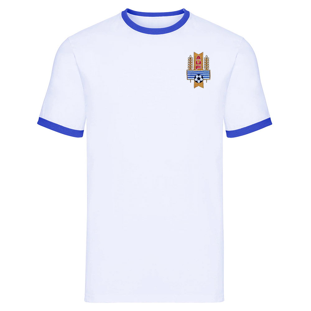 Uruguay National Team Embroidered Ringer Tee (White)