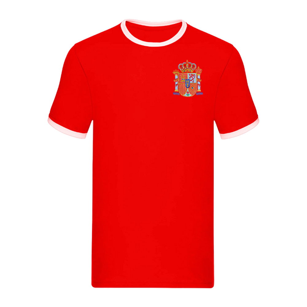 Spain National Team Embroidered Ringer Tee (Red)