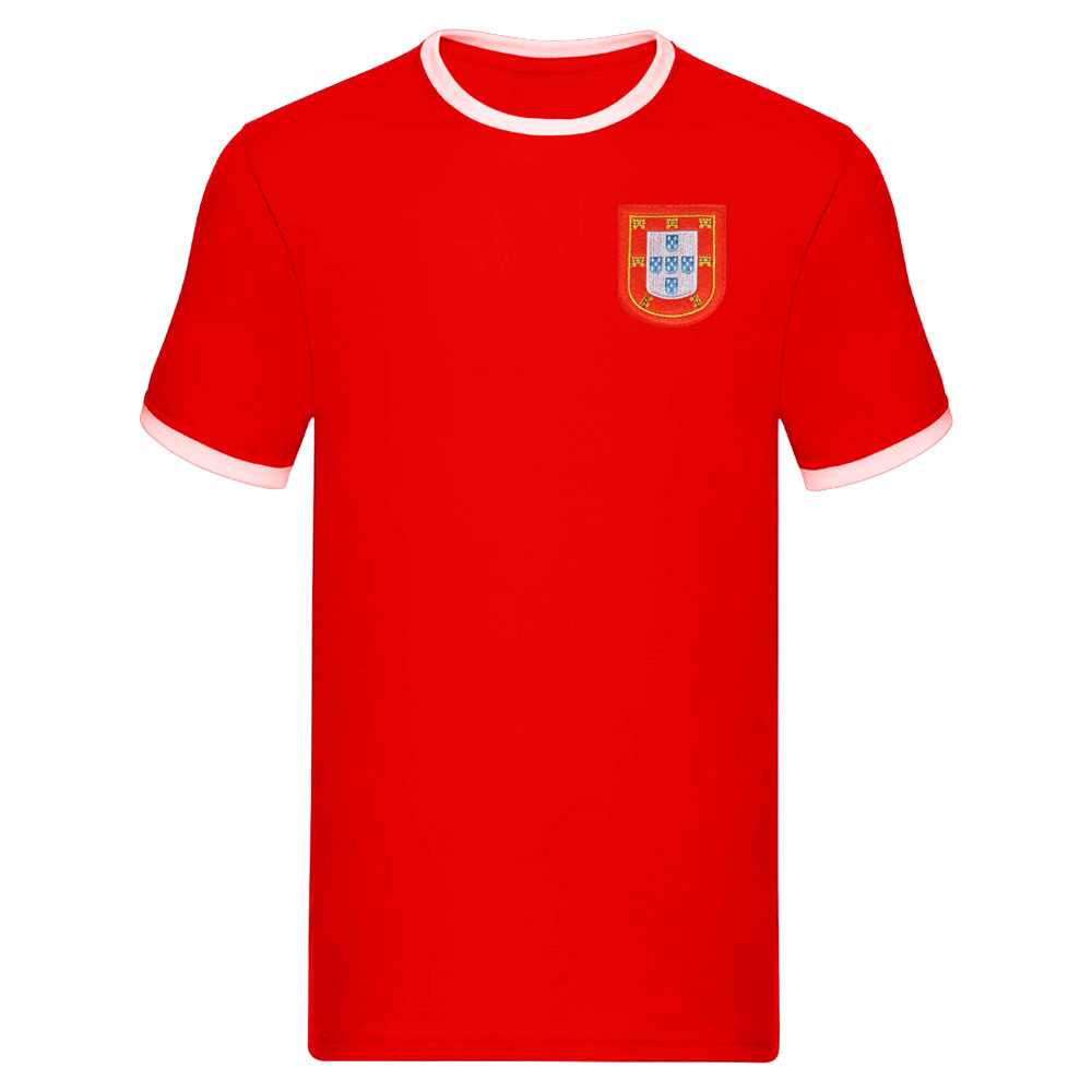 Portugal National Team Embroidered Ringer Tee (Red)