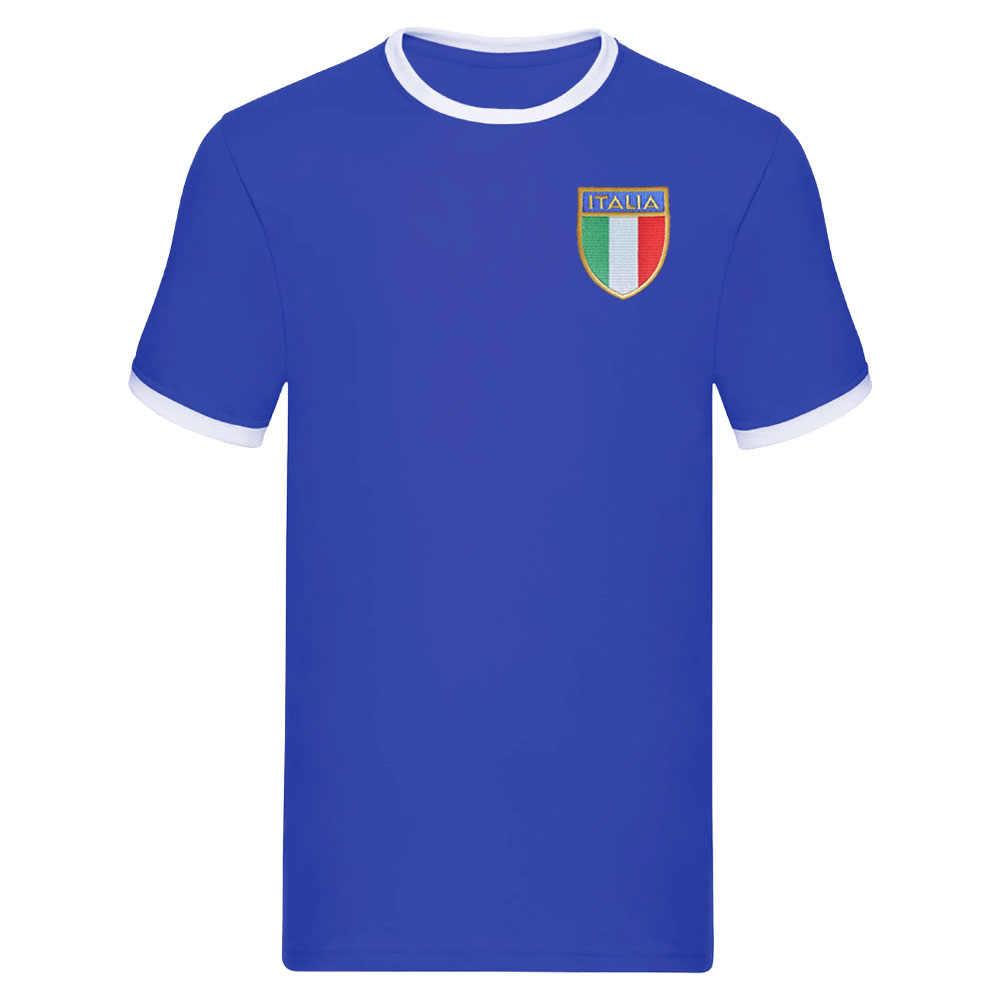 Italy National Team Embroidered Ringer Tee (Royal Blue)