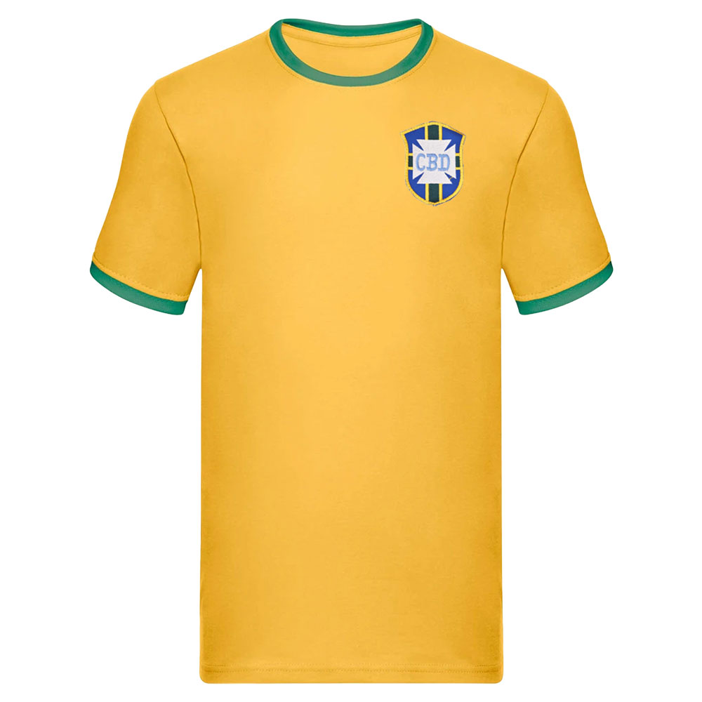 Brazil National Team Embroidered Ringer Tee (Yellow)