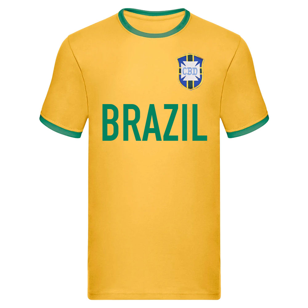 Brazil National Team Text Ringer Tee (Yellow)