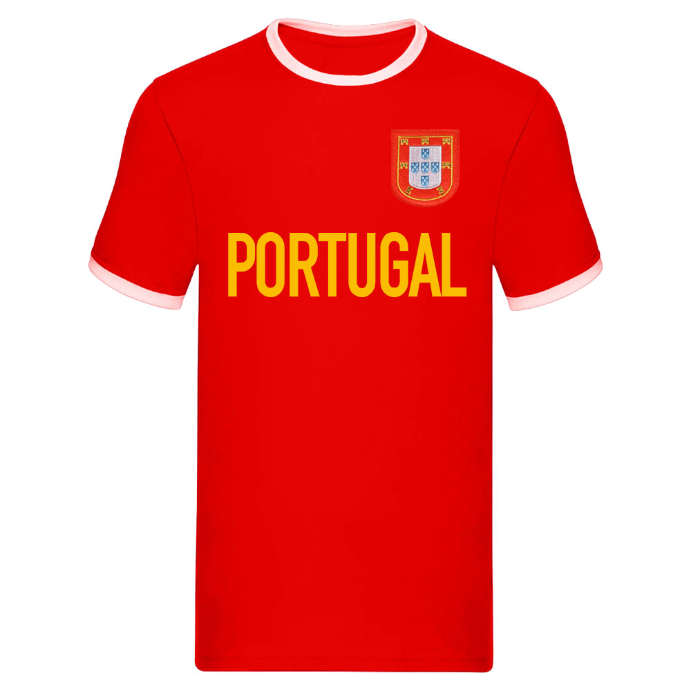 Portugal National Team Text Ringer Tee (Red)