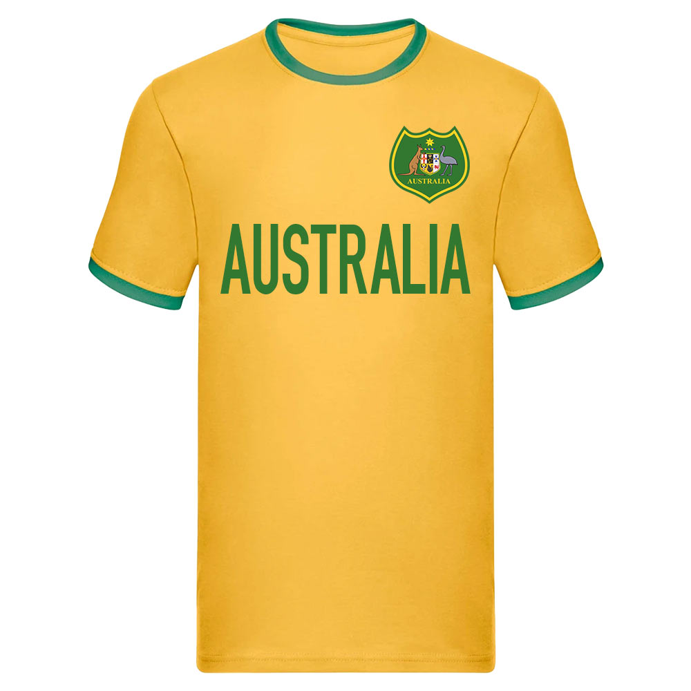 Australia National Team Text Ringer Tee (Yellow)