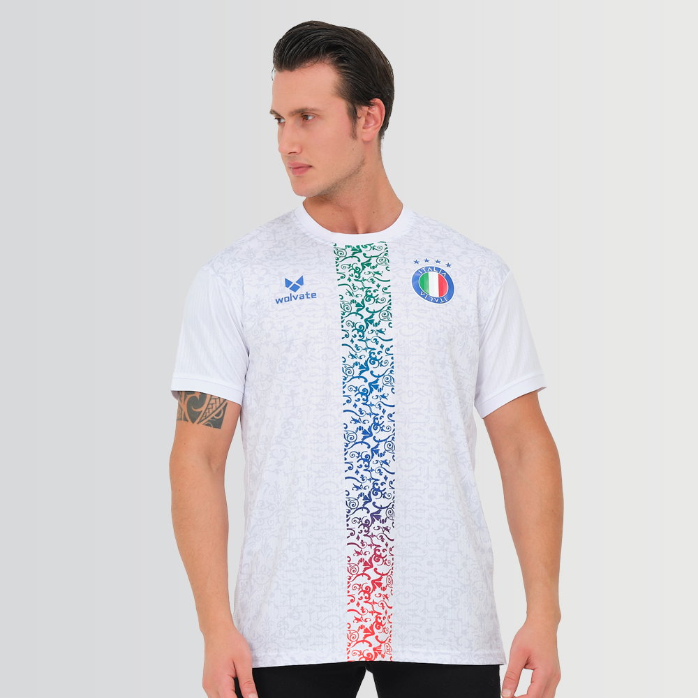 Italy Legacy Football Jersey White (Wolvate) kids Kids Short Sleeve