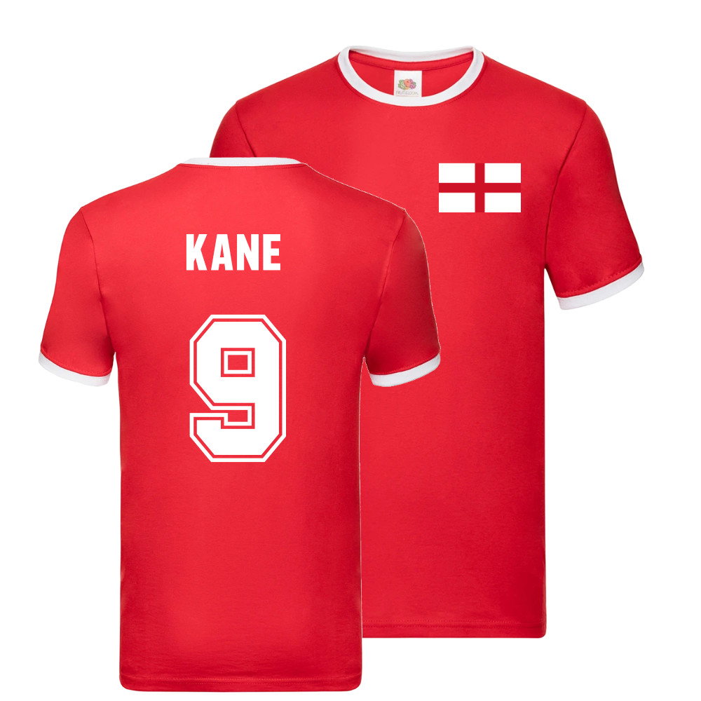 Harry Kane England Ringer T-Shirt (Red)