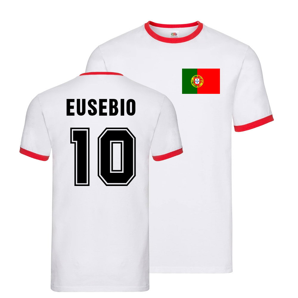 Eusebio Portugal Ringer T-Shirt (White)