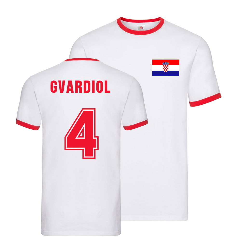 Josko Gvardiol Croatia Ringer T-Shirt (White)