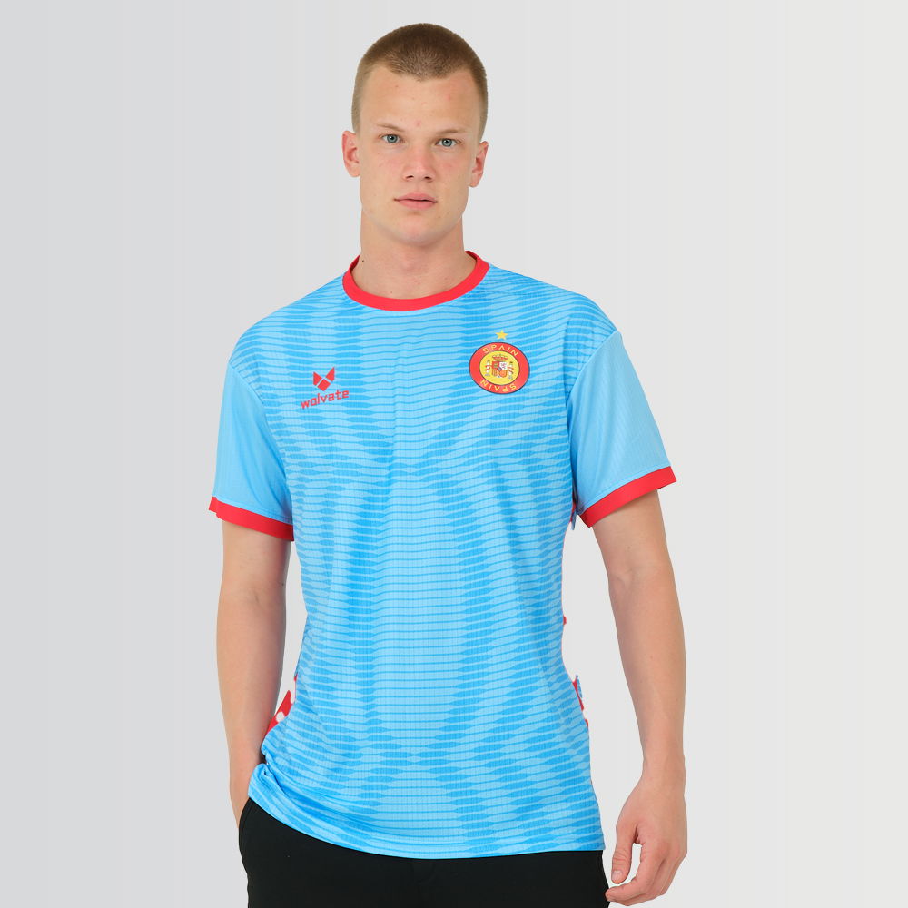 Spain Legacy Football Jersey Blue (Wolvate) Adult Short Sleeve