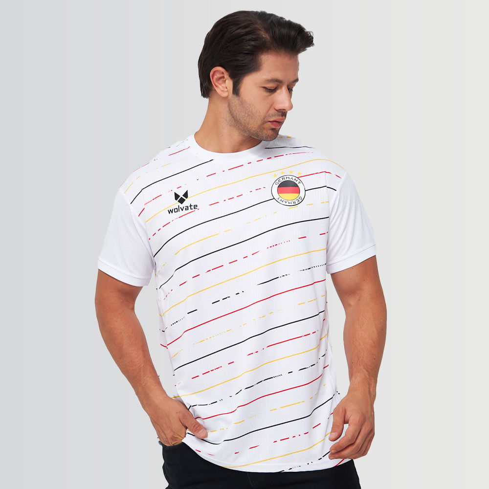 Germany Legacy Football Jersey Striped (Wolvate) Adult Short Sleeve