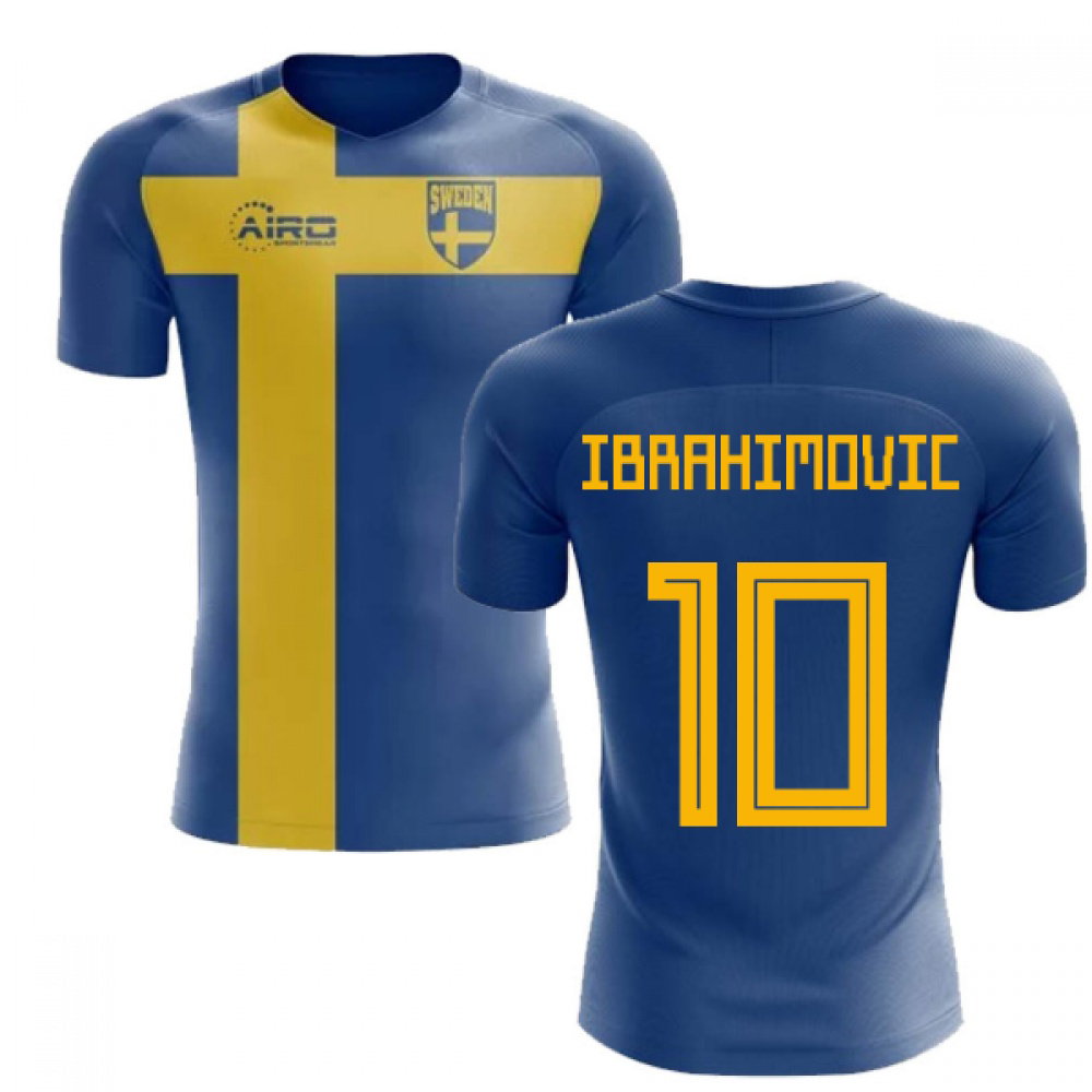 2025-2026 Sweden Flag Concept Football Shirt (Ibrahimovic 10) - Kids