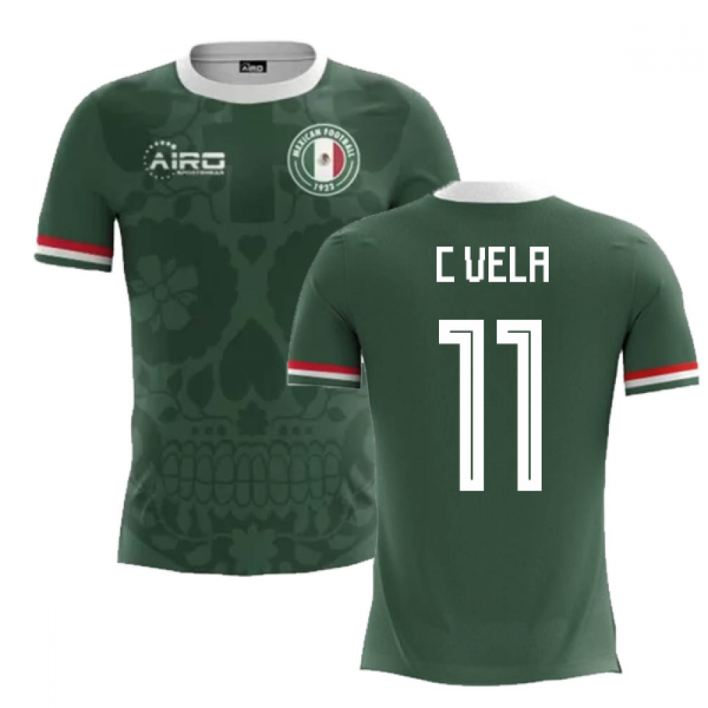 2025-2026 Mexico Home Concept Football Shirt (C.Vela 11) - Kids