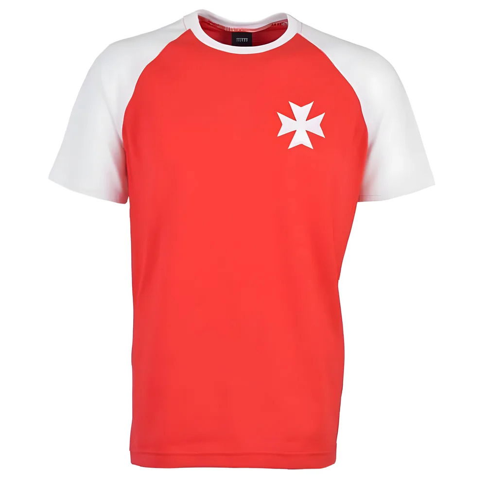 Malta Raglan Sleeve Red/White Retro T-Shirt