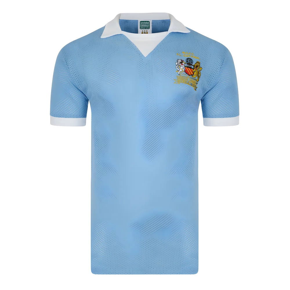 Score Draw Manchester City 1976 League Cup Final Airtex Home Shirt