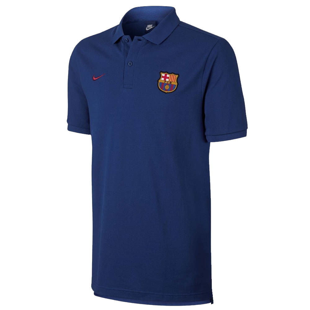 2017 2018 Barcelona Nike Core Polo Shirt Deep Royal UV 106120 Uksoccershop