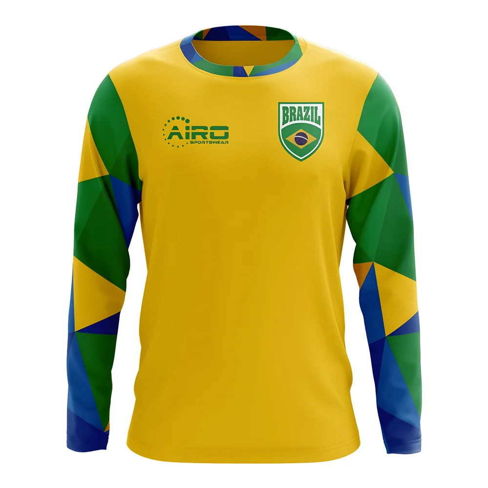 2025-2026 Brazil Long Sleeve Home Concept Football Shirt (Kids)