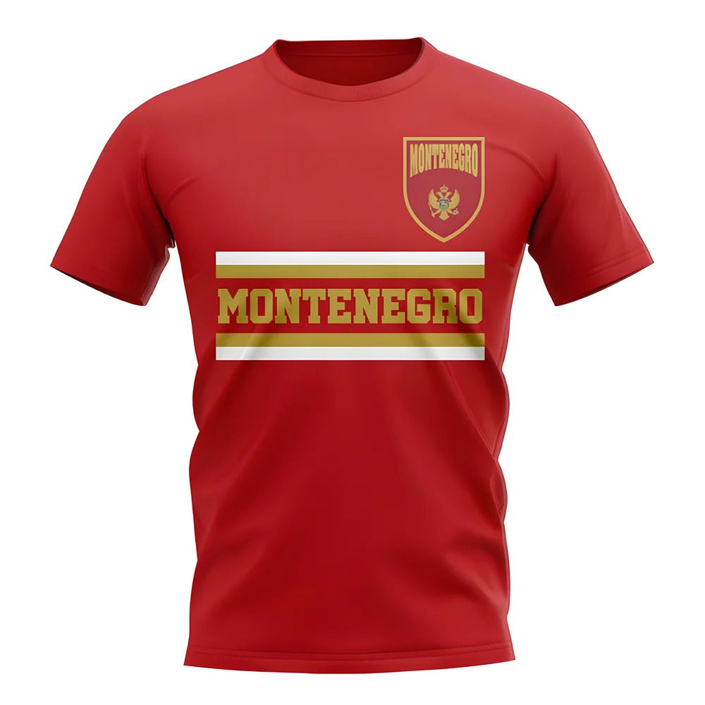Montenegro Core Football Country T-Shirt (Red)