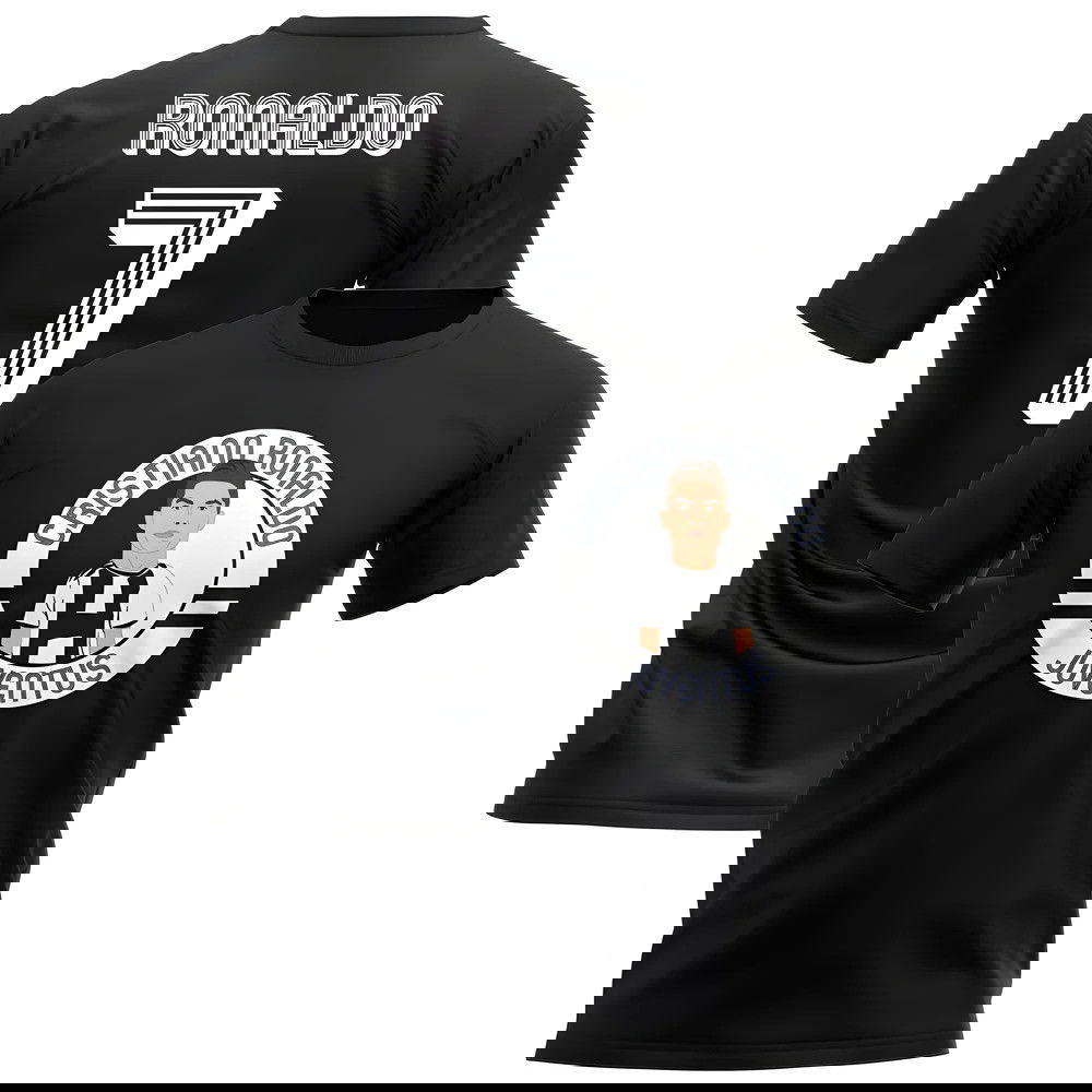 Cristiano Ronaldo Juventus Illustration T-Shirt (Black)